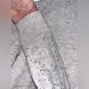 Rag & Bone • Mottled 100%Cashmere Raglan Sweater XS Pale Gray